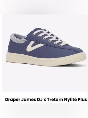 Draper James Tretorn Nylite Plus Blue White Canvas Sneakers size 9